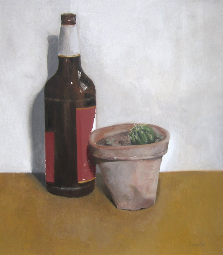 Cactus y botella de cerveza