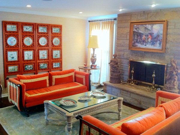 Living Room Orange Design