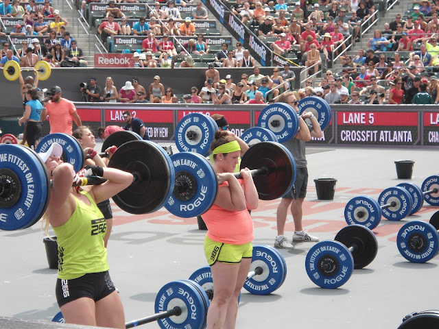 Image of women competing with Olympic barbells during the 2012 CrossFit Games2012 CrossFit Games
