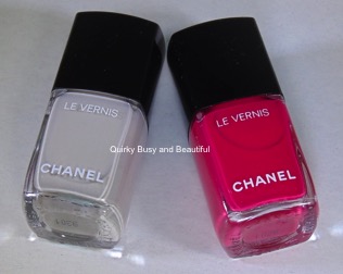Quirky, Busy, and Beautiful: Swatch Alert: Chanel Longwear Le Vernis 522  Monochrome & 506 Camelia