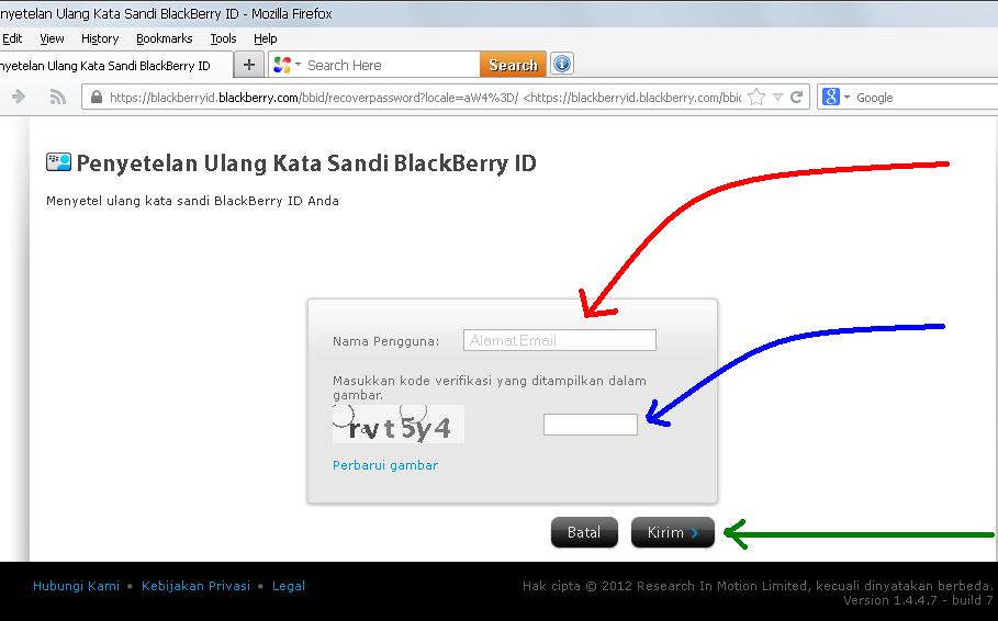 Penyetelan Ulang Kata Sandi BlackBerry ID Teknologi Smartphone