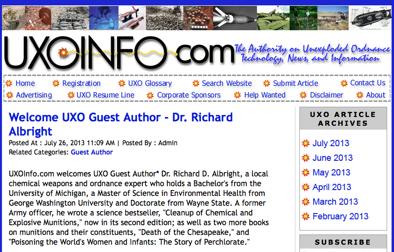 Weapons of Mass Destruction in DC Dr. Richard Albright Featured as