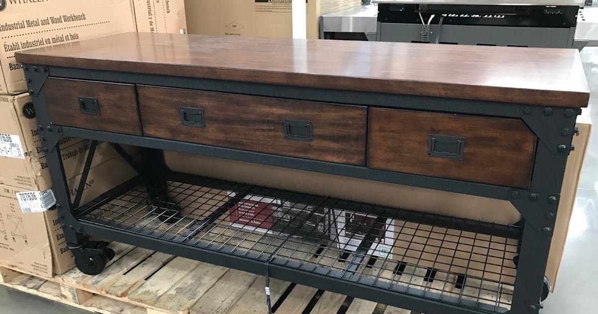 Whalen Industrial Metal and Wood Workbench Costco Weekender