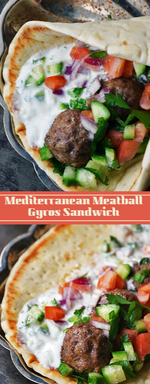 Jennie Kitchen: Mediterranean Meatball Gyros Sandwich