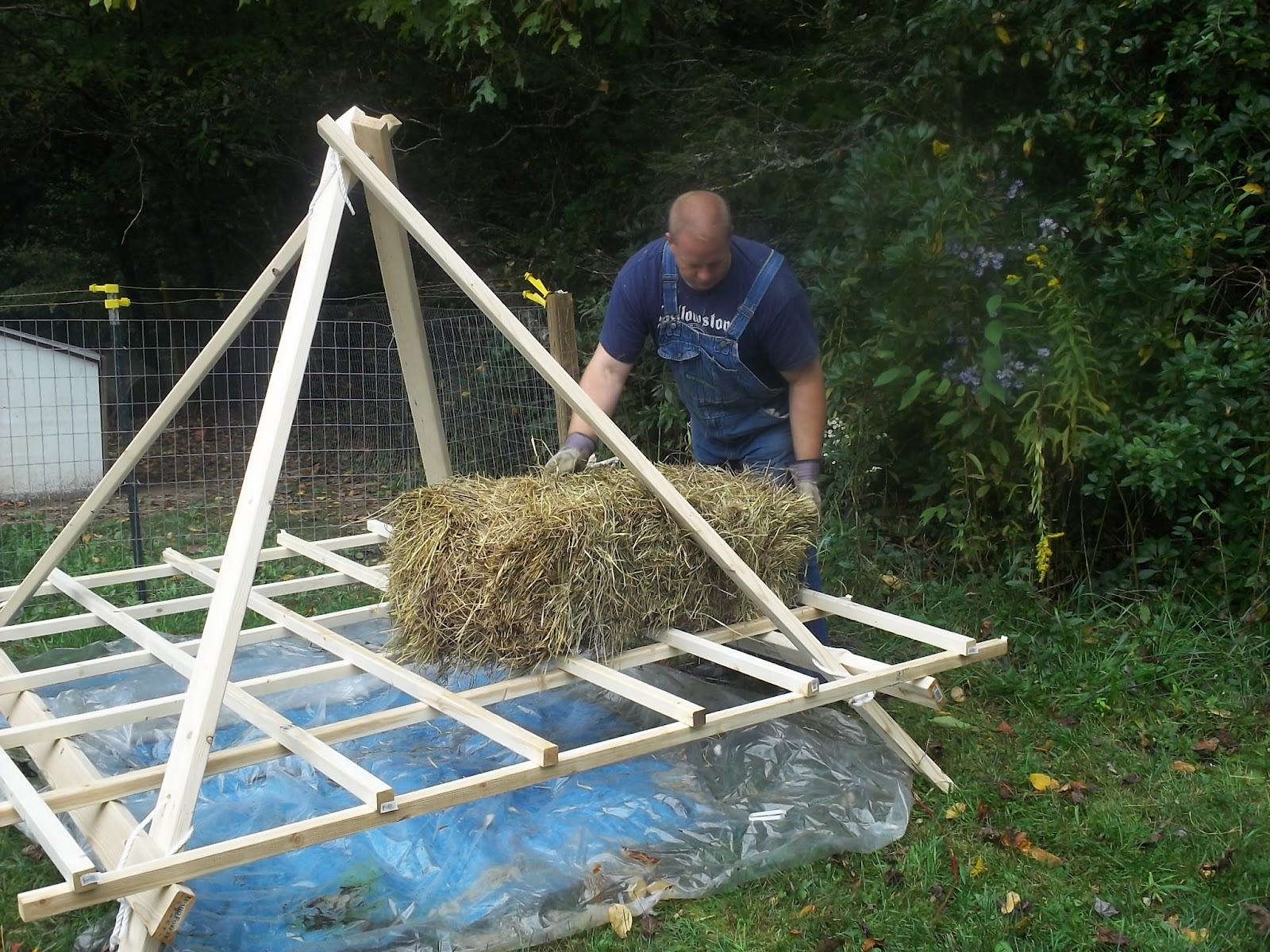 Homemade Hay Stack Temporary Hay Storage
