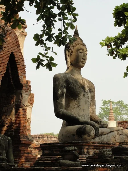Buddha statue at Wat Phra Mahathat at Ayutthaya Historical Park in Thailand