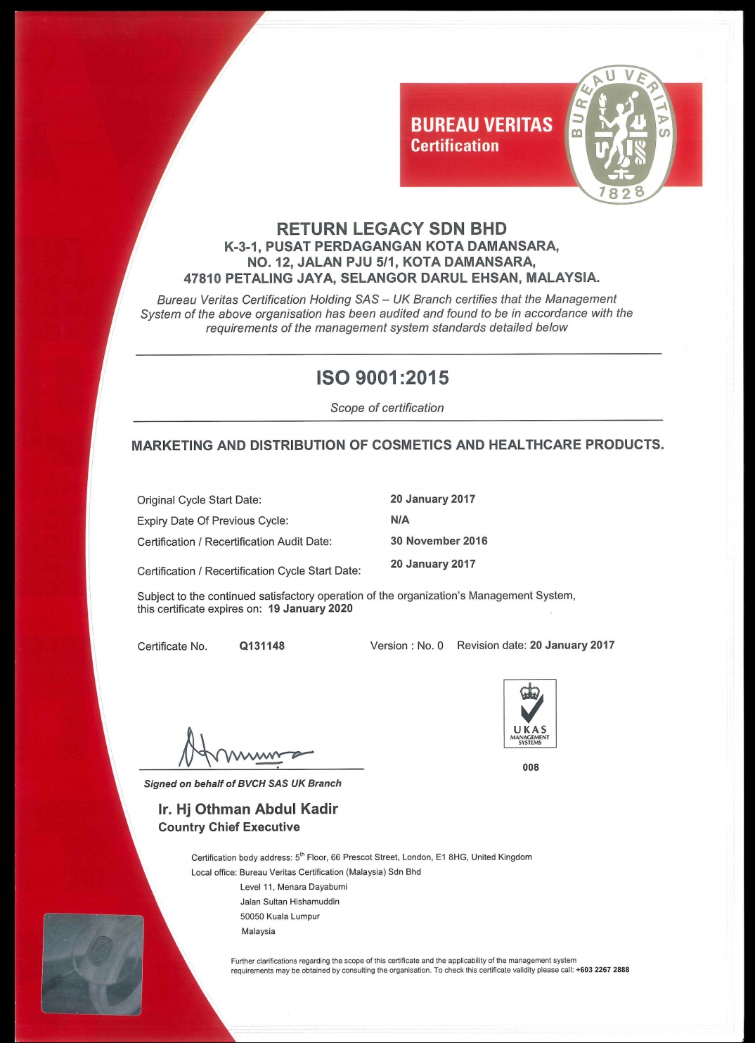 Return Legacy ISO 9001