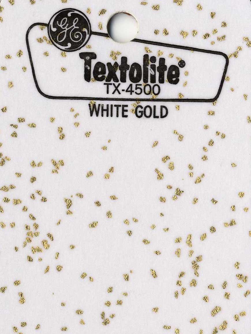 1960 G.E. Textolite White Gold 1960 G.E. Textolite White Gold home countertop laminate, a color photograph