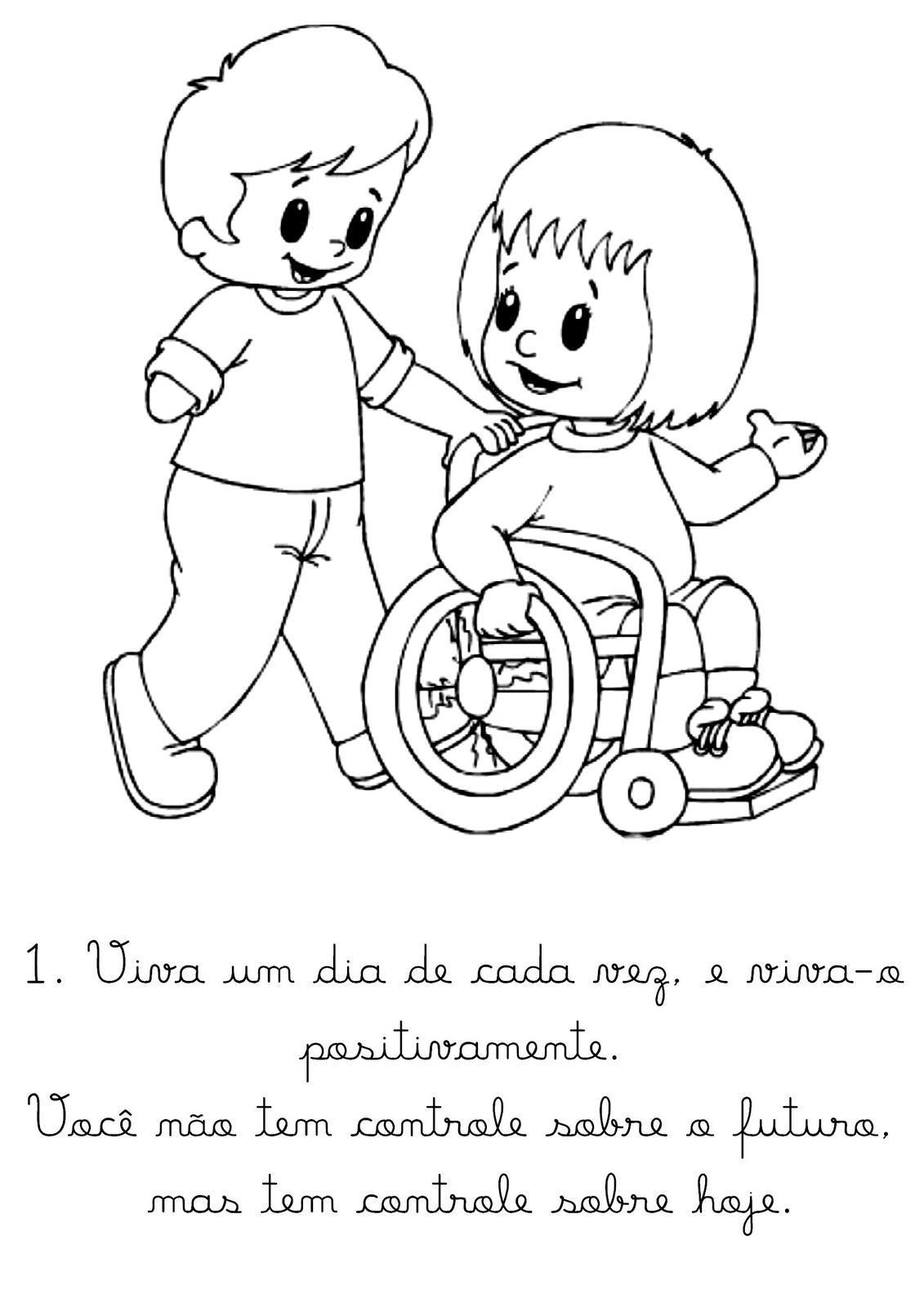 Дети инвалиды раскраска