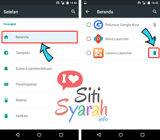 cara menghapus launcher android