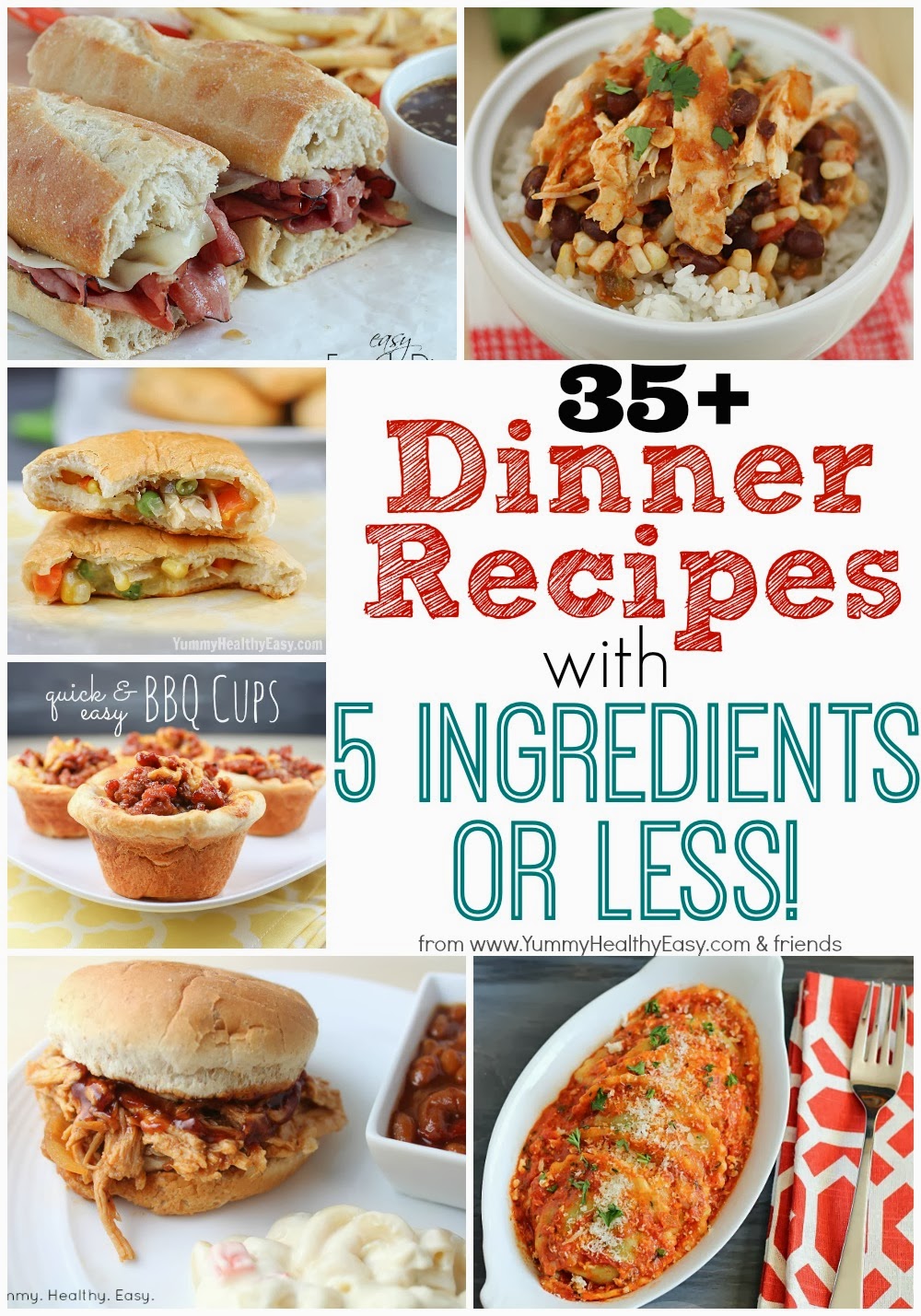 35+ Dinner Recipes with 5 Ingredients or Less! Yummy