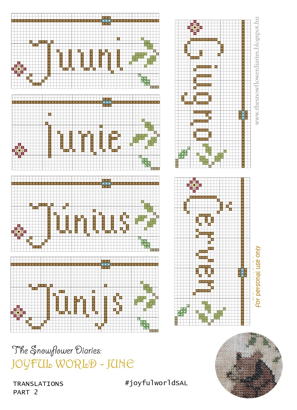 The Snowflower Diaries JOYFUL WORLD JUNE PATTERN
