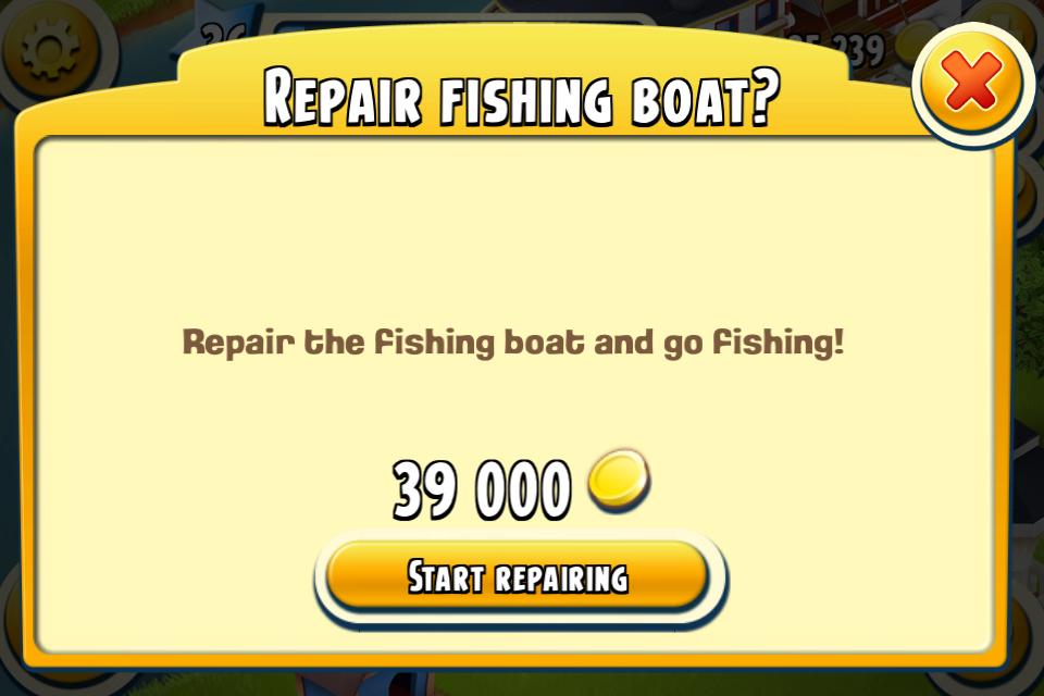 Hay Day Addiction Fishing Boat