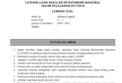 Soal Usbn Bahasa Inggris Smp Mts 2018 Beserta Kuncinya Panduandapodik Id