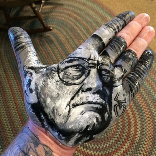 05-Stan-Lee-Russell-Powell-Hand-Body-Painting-Transferred-to-Paper-www-designstack-co