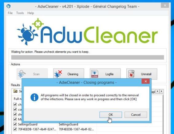 Remove “Ads by DNS Unlocker” adware with AdwCleaner