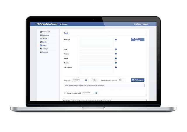 موقع فيس بوك اوتو بوستر FB Group Auto Poster للنشر على صفحات وجروبات والأصدقاء Macbook_homepage