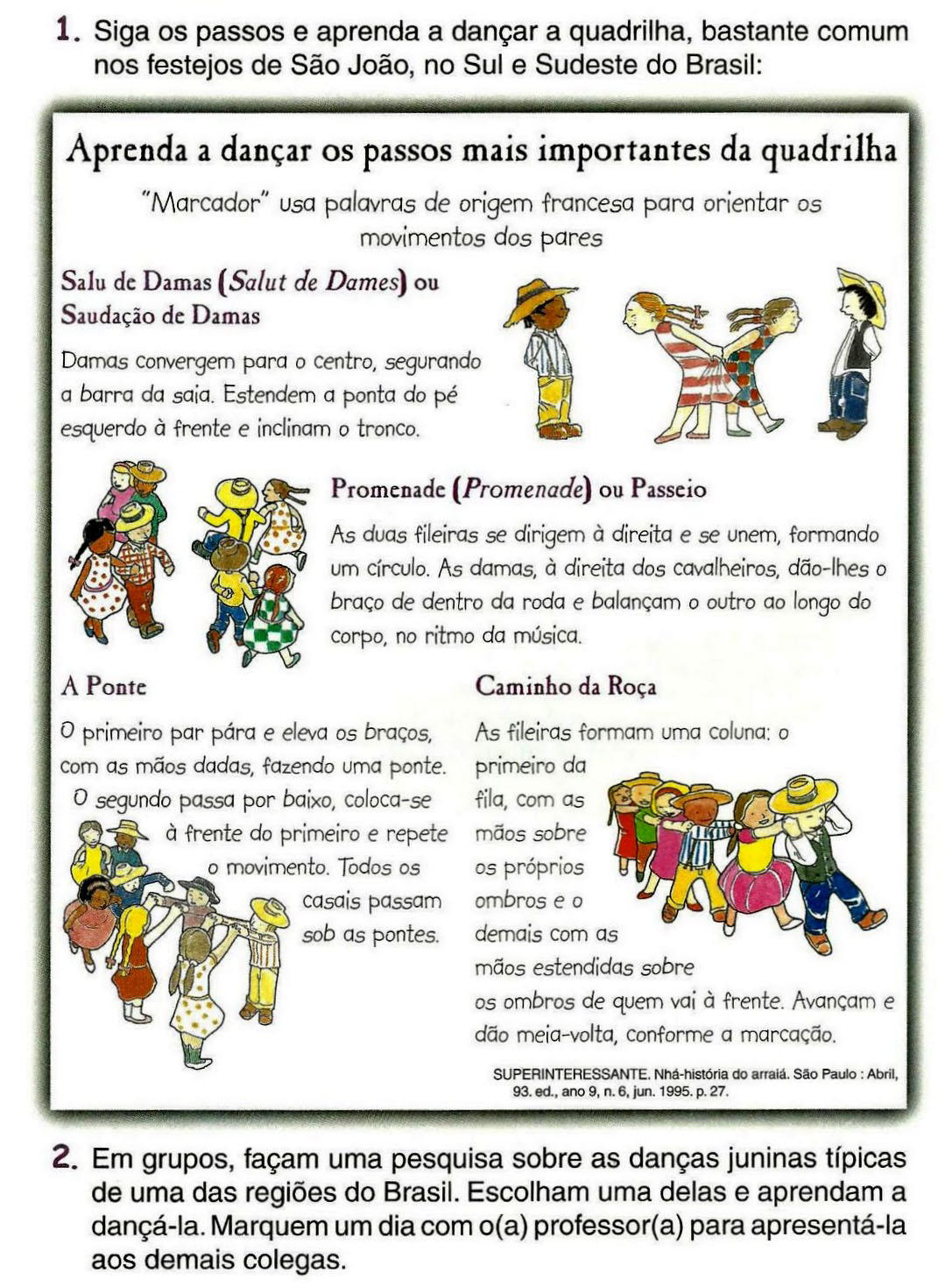 Atividades com texto e interpretação dentro