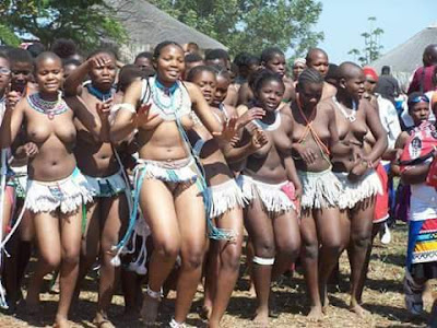 Photos of scantily-clad Zulu virgins at the ongoing annual Reed Dance (+18)