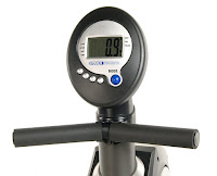 Multi-function fitness monitor displays workout data on Avari Conversion II Rower Recumbent Bike