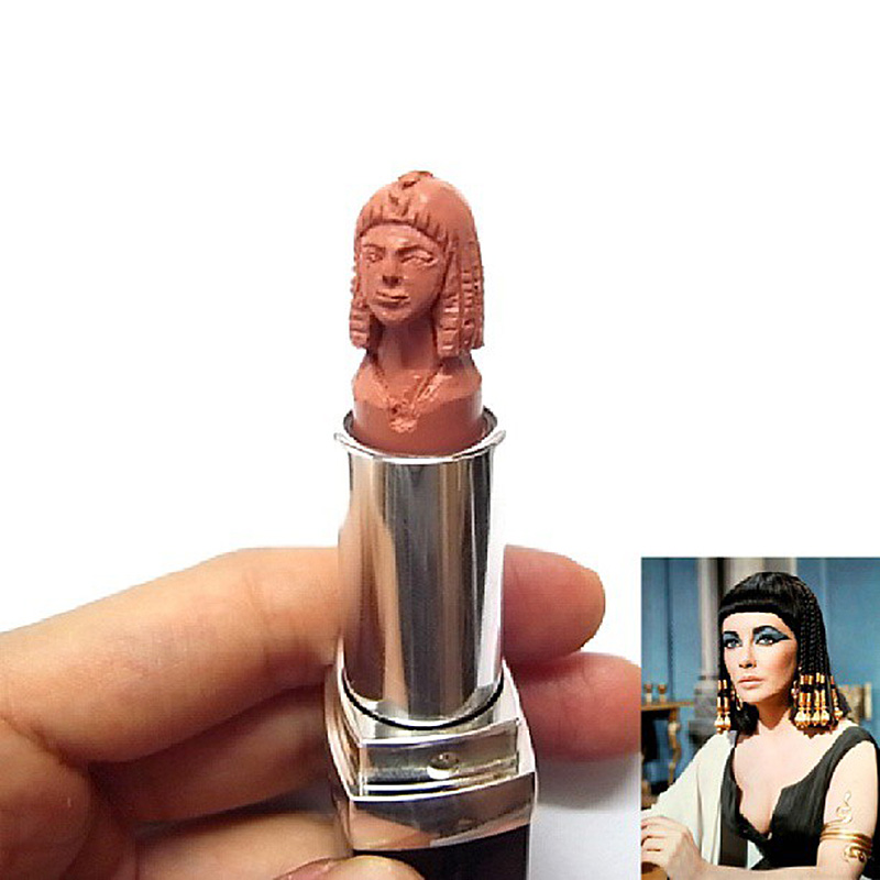 liz taylor cleopatra lipstick sculpture