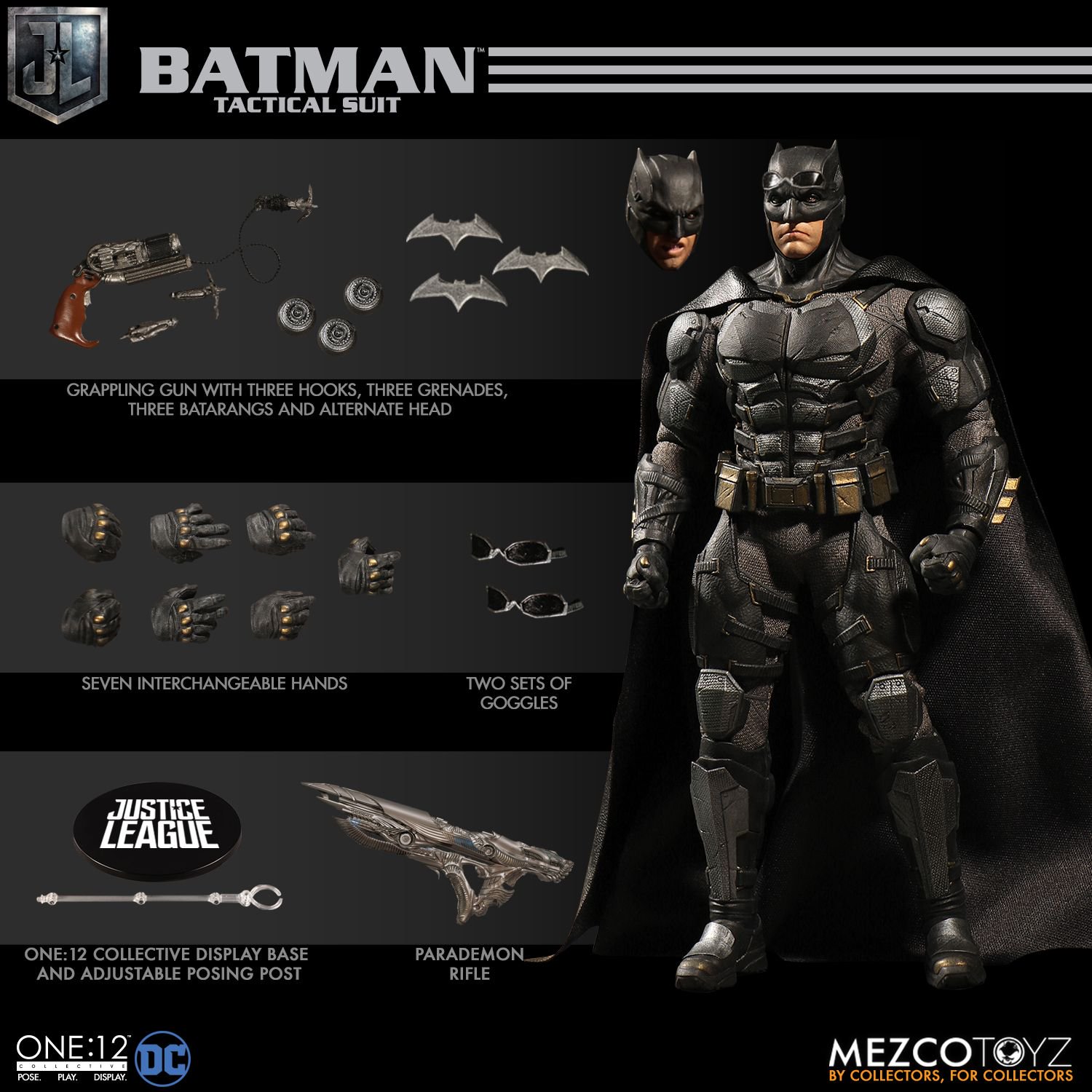 Details about   1/6 Scale Justice League Batman Weapon Model Plastic for 12" Figure 