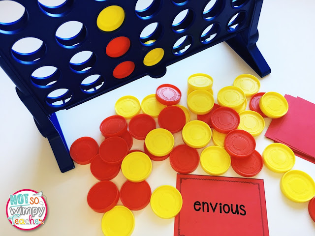 Connect Four is a great game to use for teaching vocabulary, especially since most kids will already know how to play the game