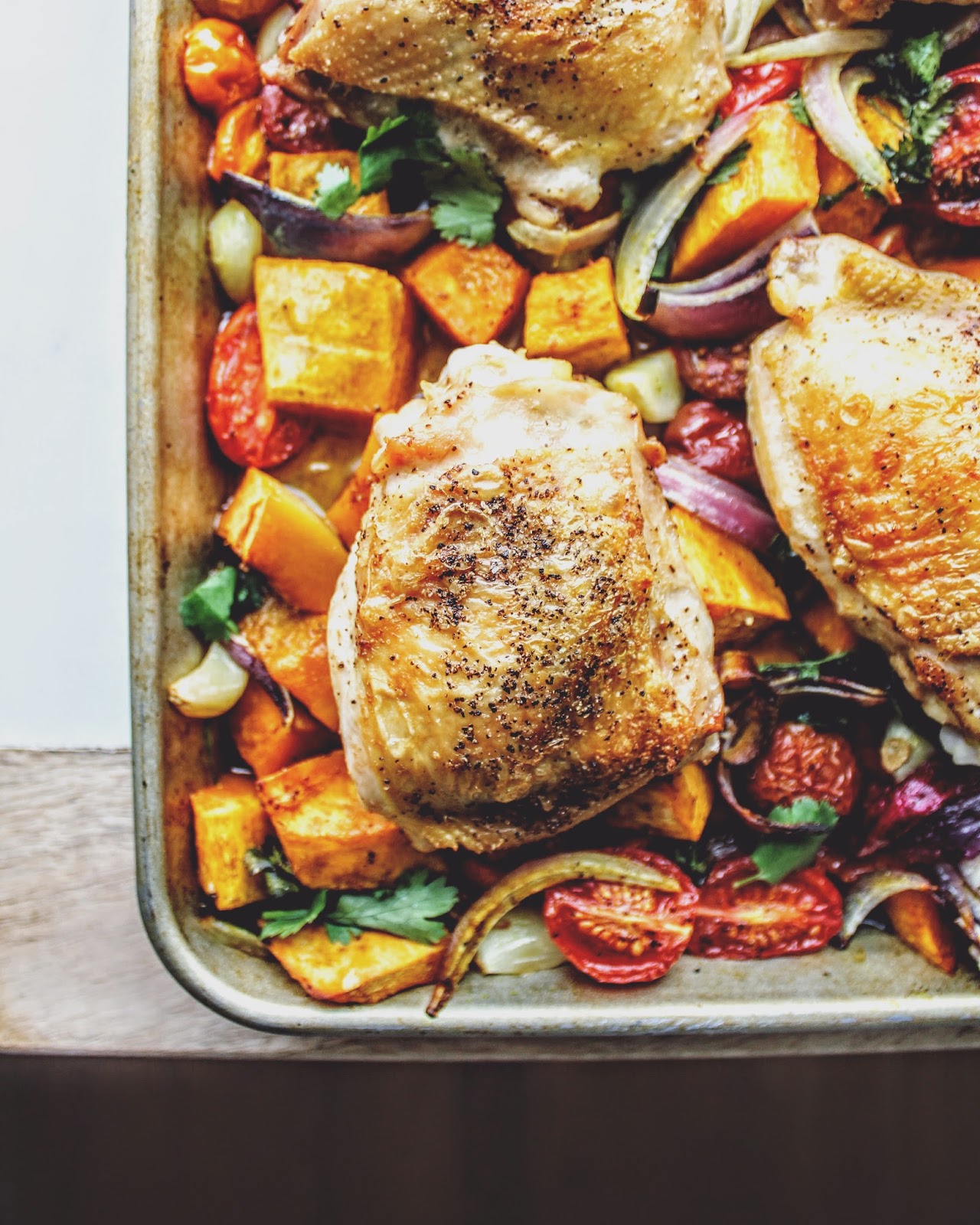 The Rosiest Cheeks Sheet Pan Roasted Chicken