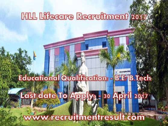 HLL Lifecare Recruitment 2017 HLL Lifecare Recruitment 2017