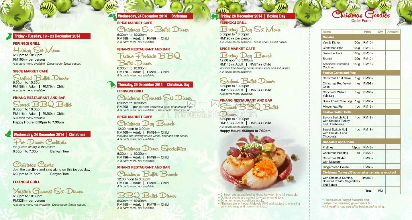 一闪一闪三颗星 ☆ 美食 | 旅遊 | 生活 | 时尚 | 部落格: 【槟城美食】2014 Penang Christmas Set Menu