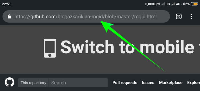 Salin url file html dari Github Salin url file html dari Github