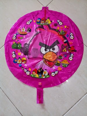 Balon Foil Character Transparan Isi Angry Bird Pink