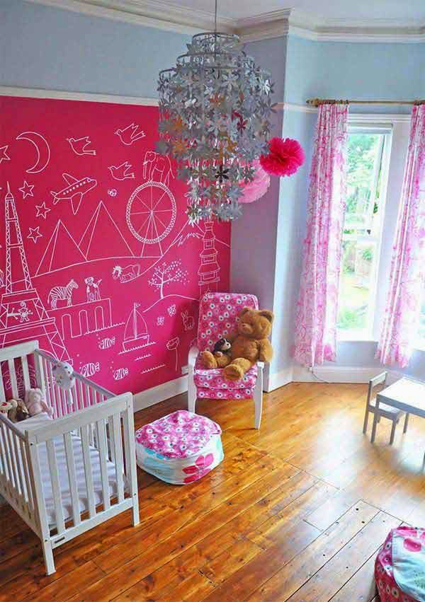 20 Ideas para Decorar una Habitación de Niños con una Pared de Pizarra