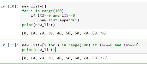 python | List comprehension: 2019