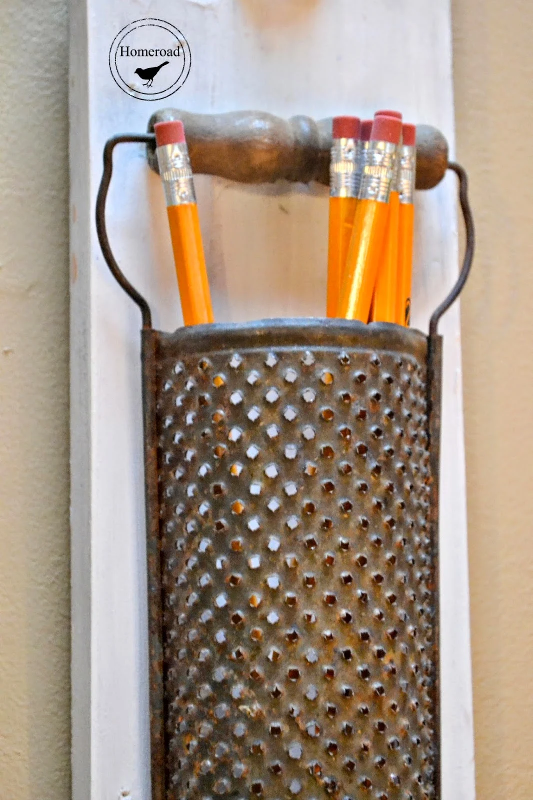 Vintage grater pencil cup www.homeroad.net