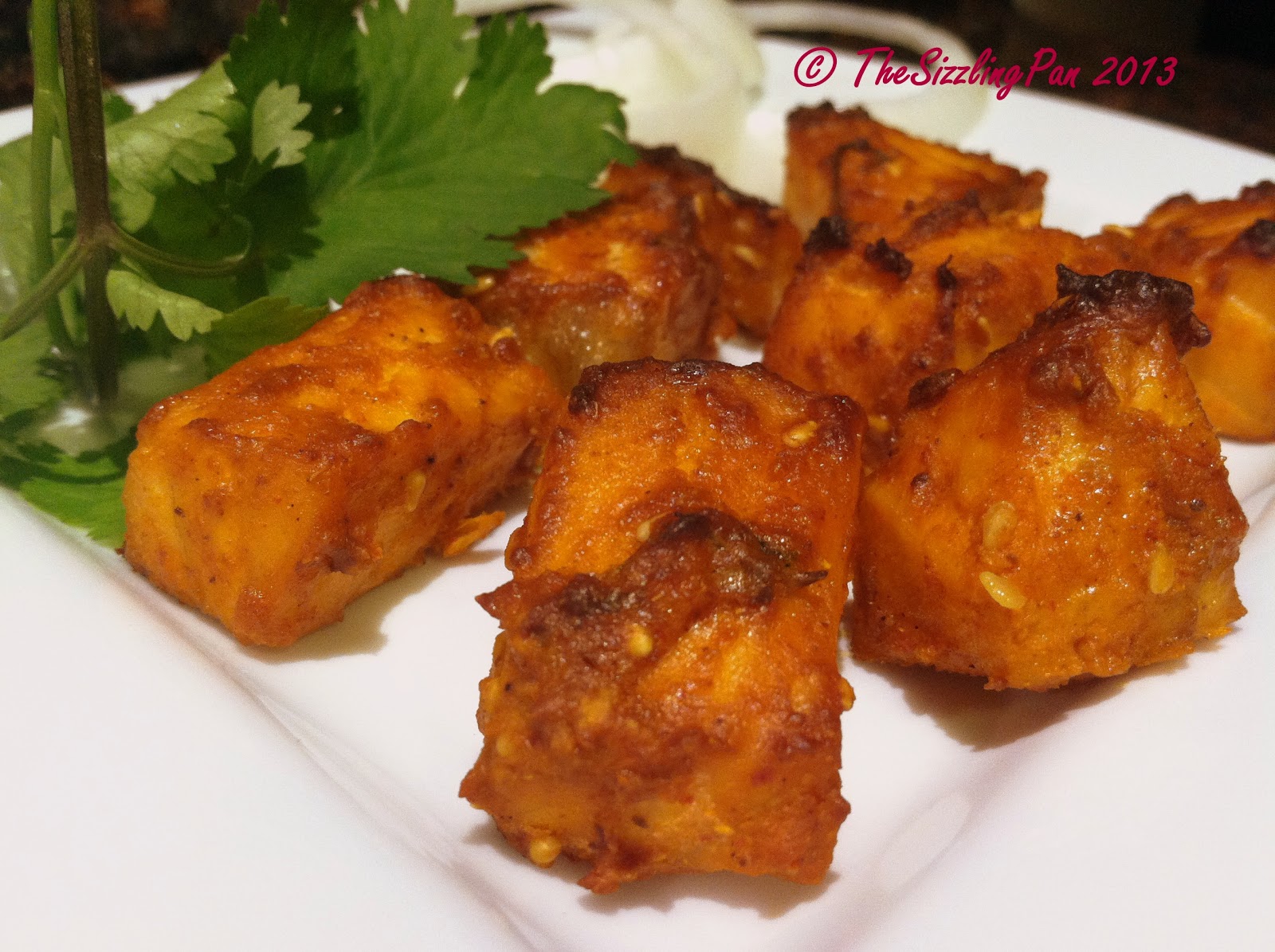 The Sizzling Pan First recipe of 2013 Salmon Tikka