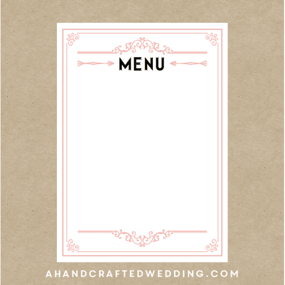 dinner party menu template for restaurant printable