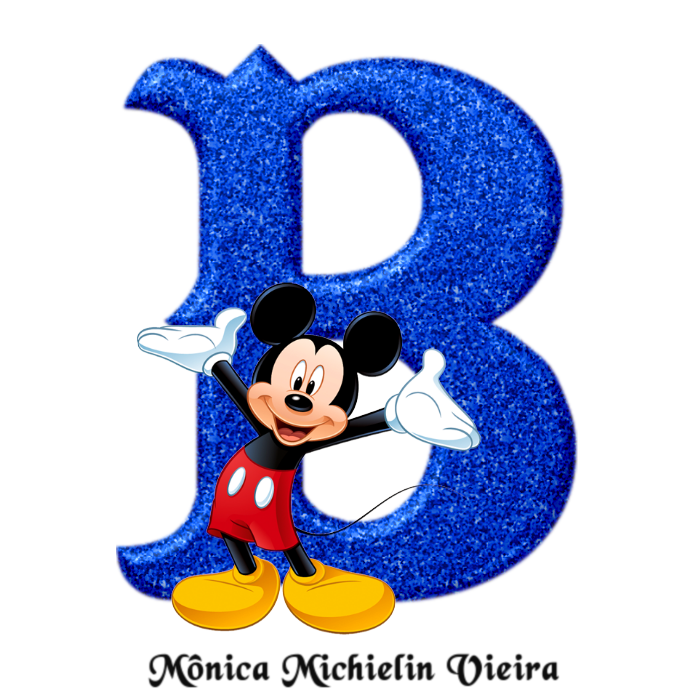 Monica Michielin Alphabets: ALFABETO GLITTER AZUL COM #MICKEY MOUSE PNG