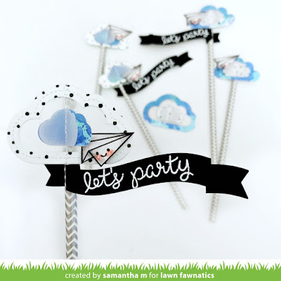 Let's Party Graduation Straws by Samantha Mann for Lawn Fawnatics Challenge, Lawn Fawn, Graduation, Party Favor, watercolor, #lawnfawn #partyfavor #distressink