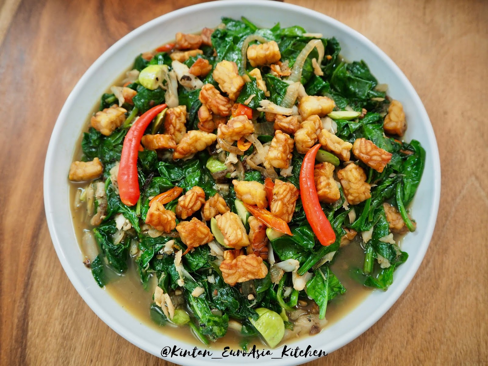 STIR FRY SPINACH WITH ANCHOVY & TEMPEH EuroAsia Trends and Taste