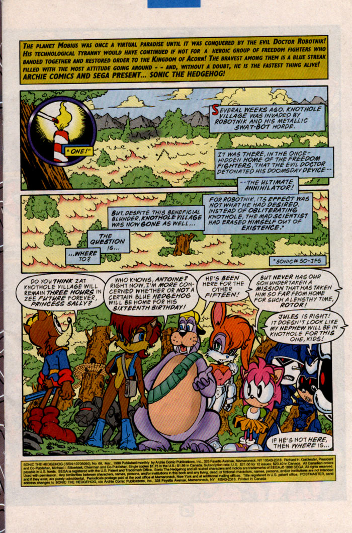 Read online Sonic The Hedgehog comic -  Issue #68 - 2