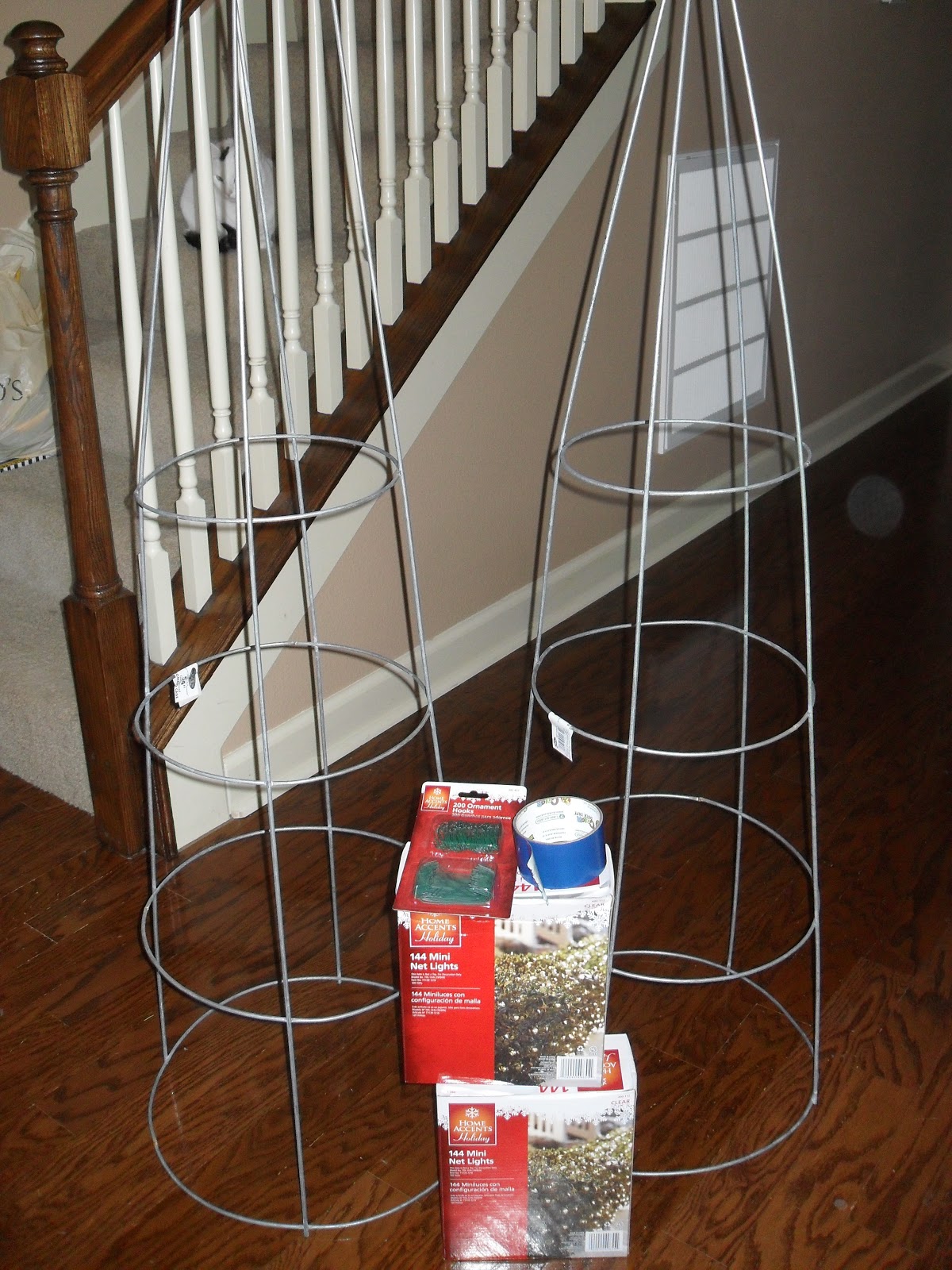 Cleverly Creative Girl Tomato Cage Christmas Trees