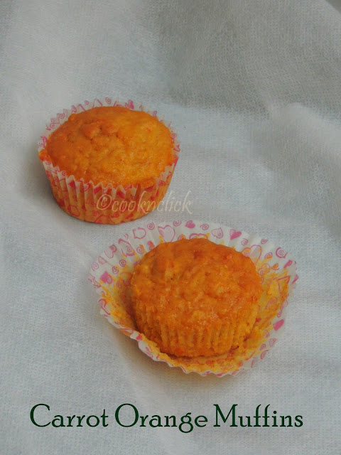 Eggless Carrot orange muffins