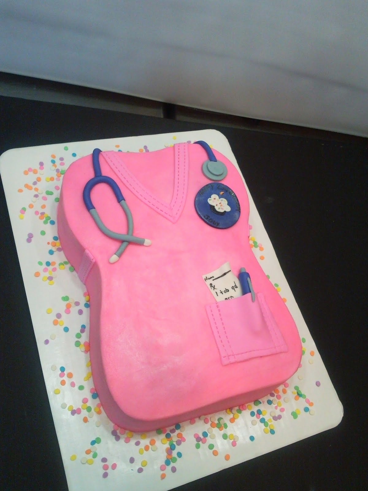 Sweet T's Cake Design Nurse Scrubs Sculpted Birthday Cake