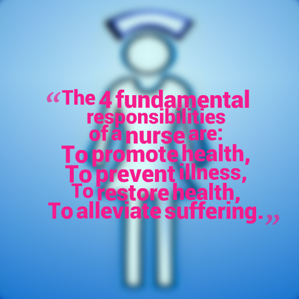 RNquotes The 4 fundamental responsibilities of a nurse are To promote