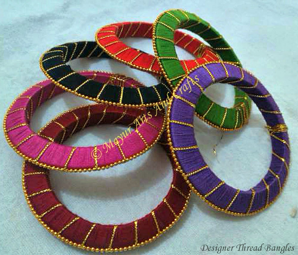 Designer Thread Bangles Mayur Arts and Crafts : Mix And Match Designer Thread Bangles