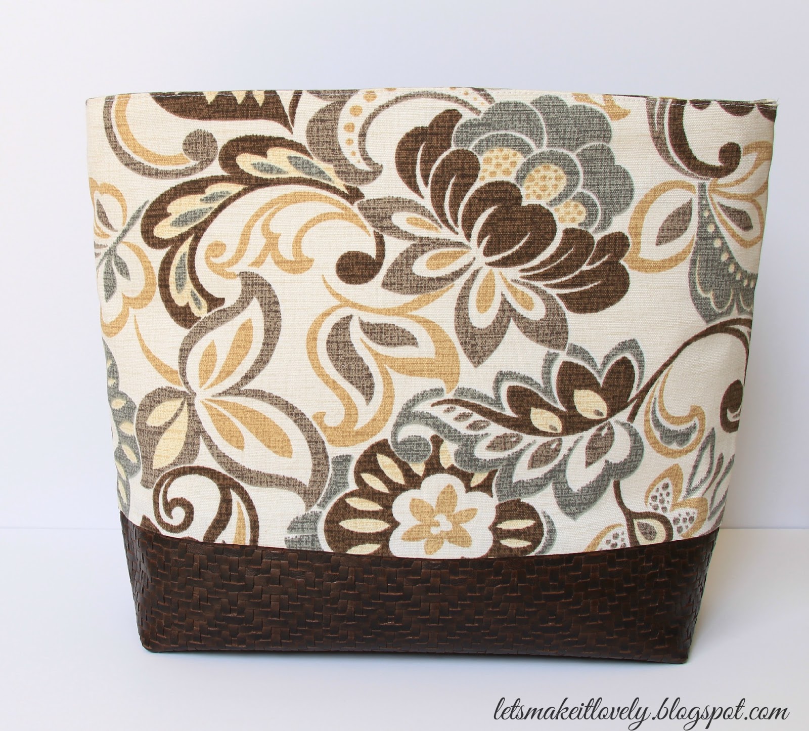 Let's make it lovely Faux Leather Base Tote Bag