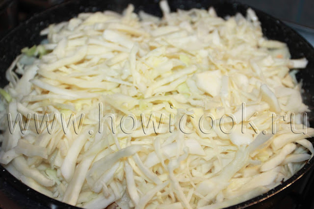 рецепт тушеной капусты с мясом и овощами с пошаговыми фото