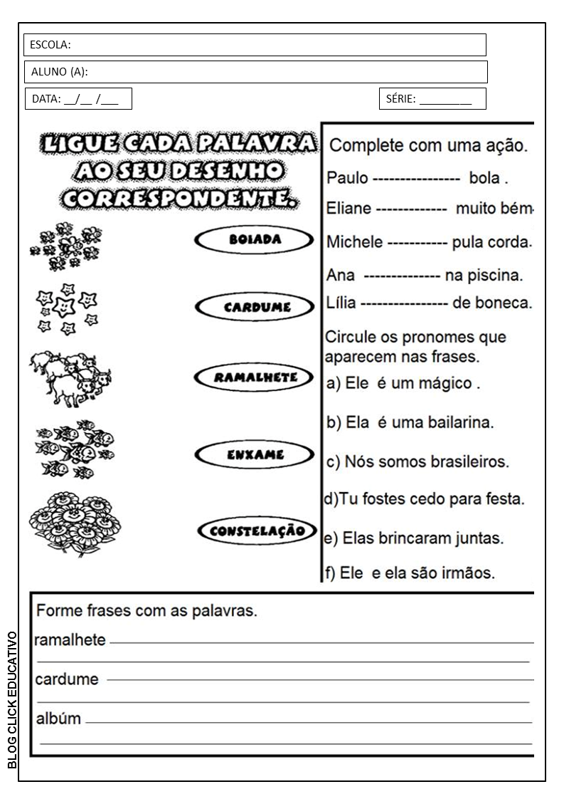 SUBSTANTIVO COLETIVO PARA 4º ANO
