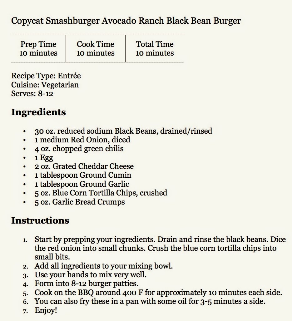 Everything Kelly Jean: Copycat Smashburger Avocado Ranch Black Bean Burger